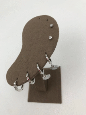 6'lı Yuvarlak Taşlı Silver Küpe