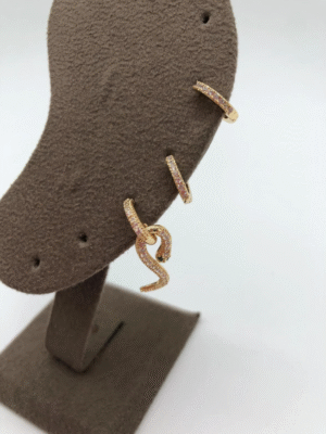 Yılan Figürlü Kombin Küpe